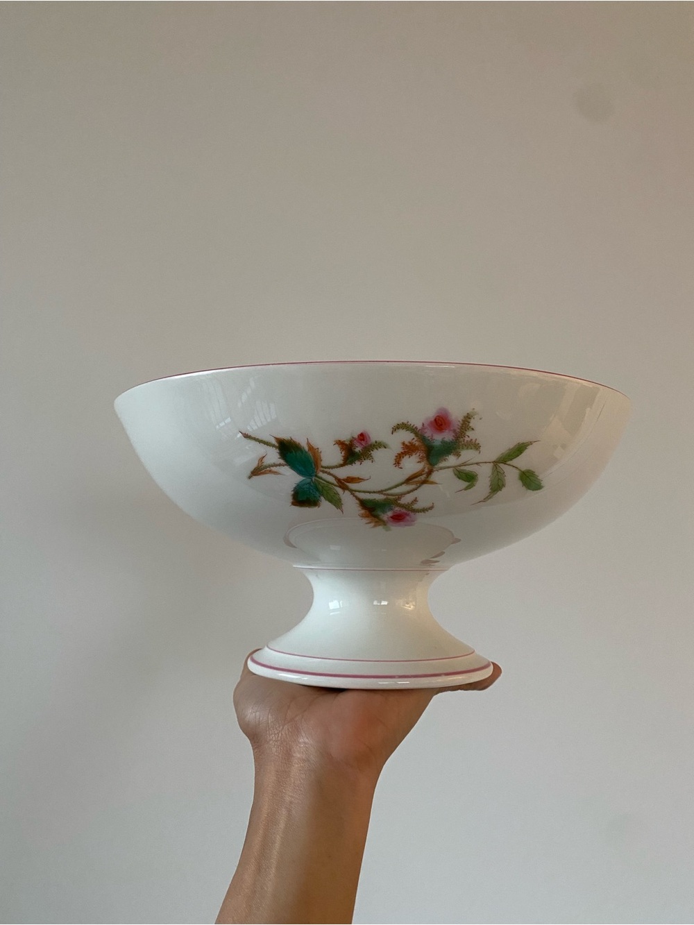 Antique Haviland Limoges Footed Bowl | French Porcelain Pedestal Compote
